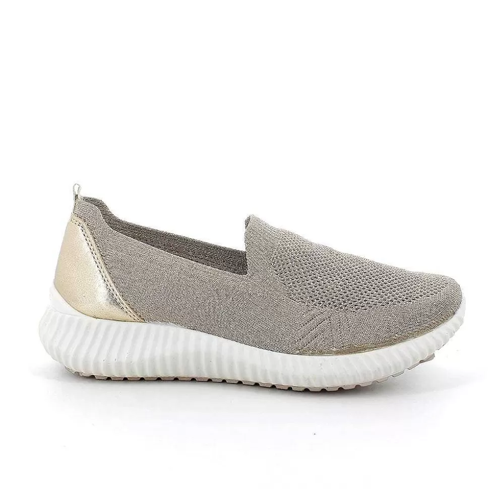 Beige-Platinum Women'S Sock Sneakers-Igi&Co Cheap