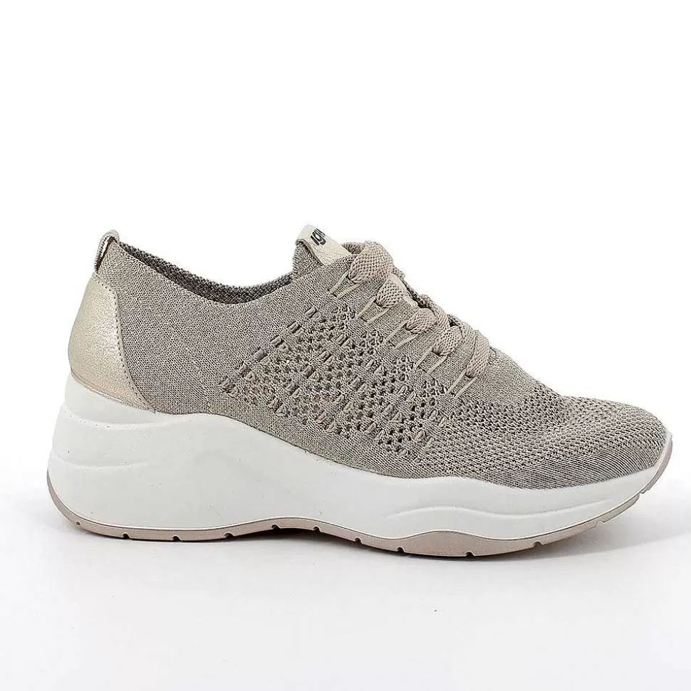 Beige-Platinum Women'S Wedge Sneakers-Igi&Co Hot
