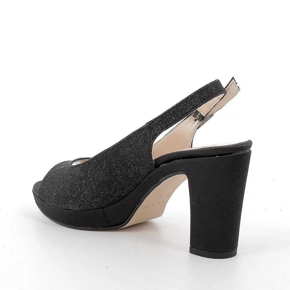 Black Glitter Women'S Heeled And Platform Sandals-Igi&Co Hot