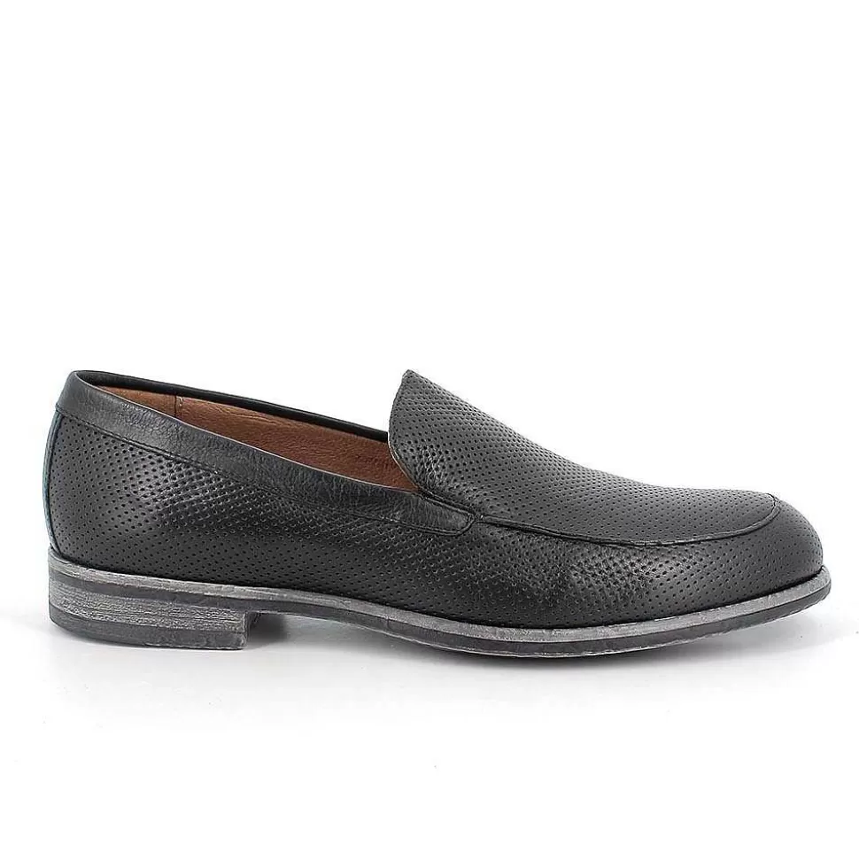 Black Men'S Leather Loafers-Igi&Co Best