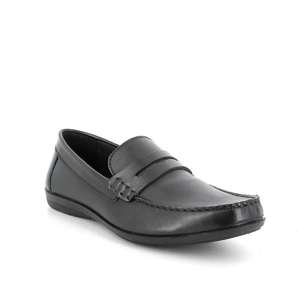 Black Men'S Leather Loafers-Igi&Co Best Sale