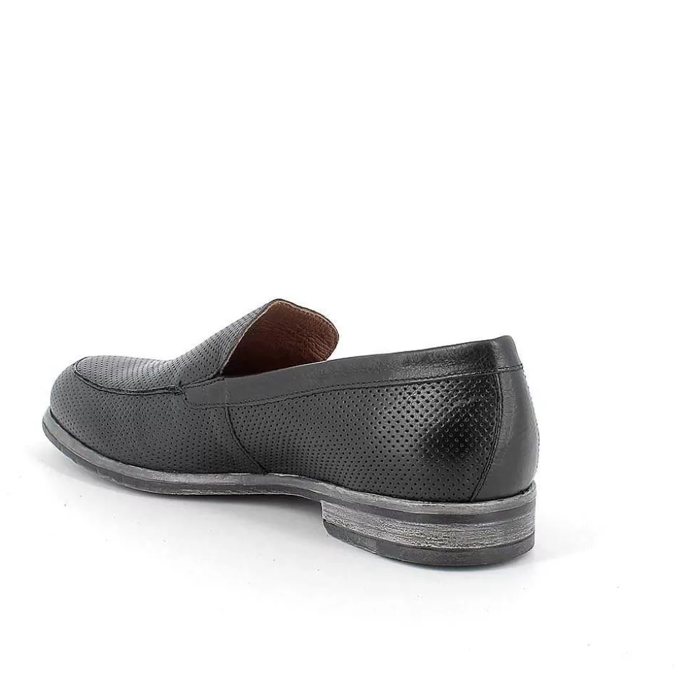 Black Men'S Leather Loafers-Igi&Co Best