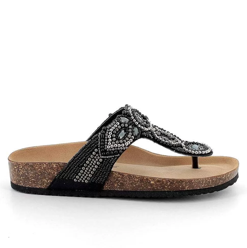 Black Women'S Flip-Flop Sandals-Igi&Co Flash Sale