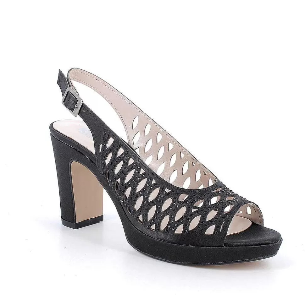 Black Women'S Heeled And Platform Sandals-Igi&Co Shop