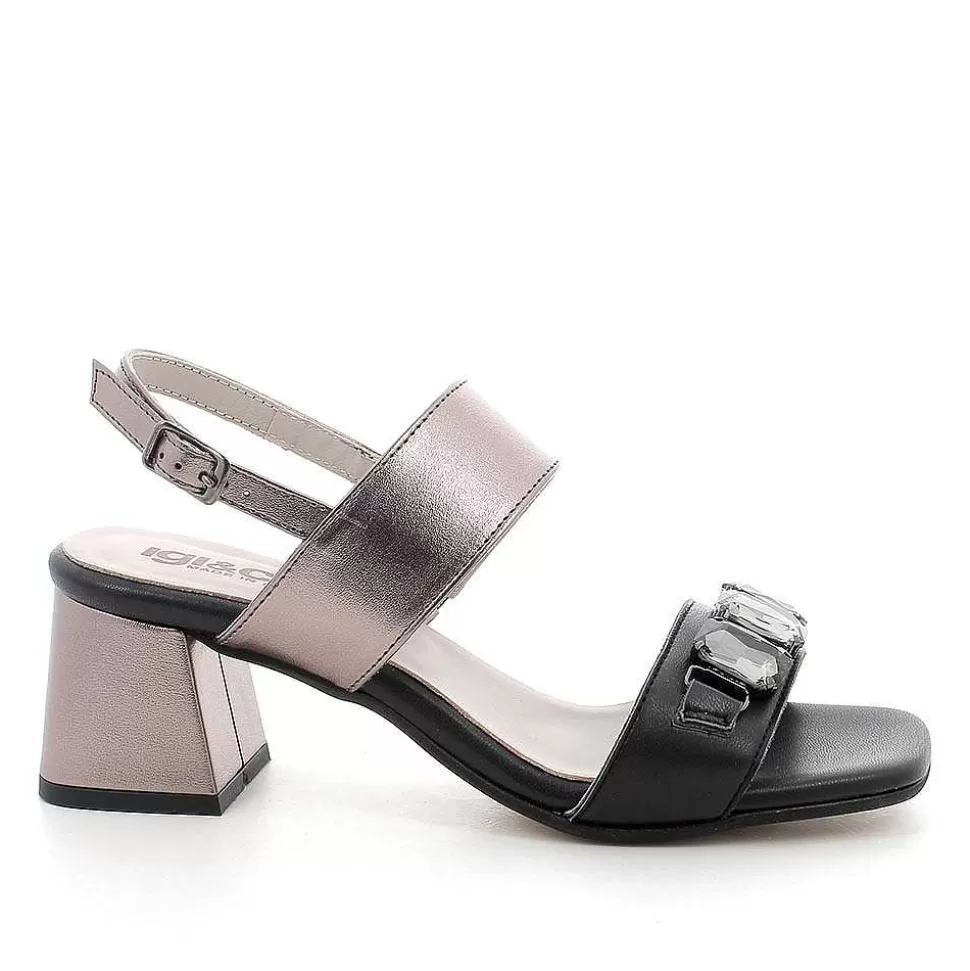 Black Women'S Heeled Sandals-Igi&Co Sale