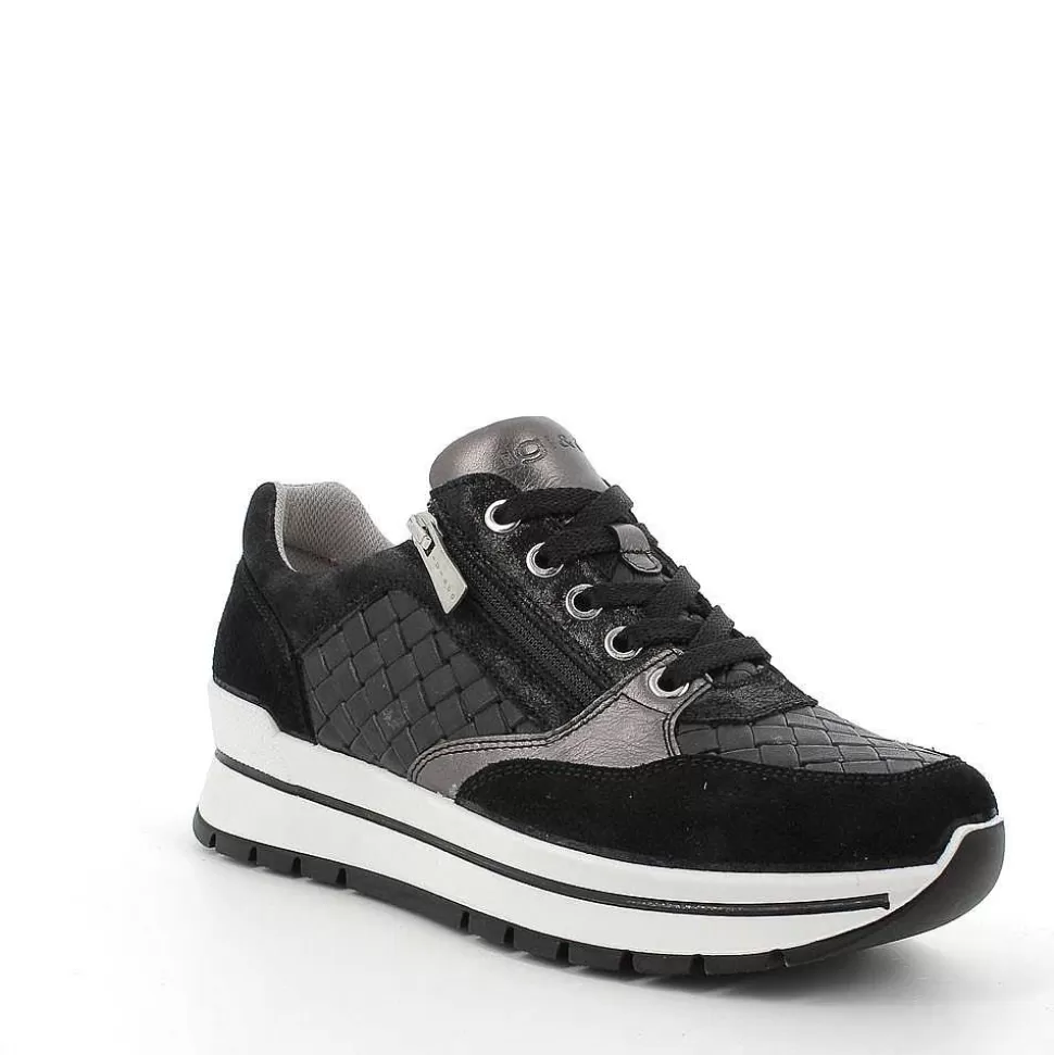 Black Women'S Leather Sneaker-Igi&Co Outlet