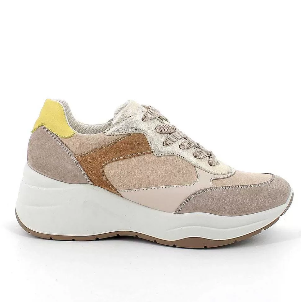 Mink-Beige Women'S Wedge Sneakers-Igi&Co Store