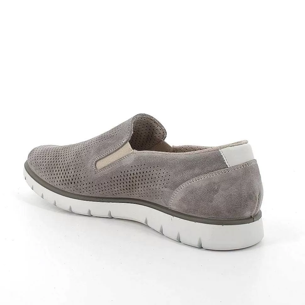 Pewter Men'S Leather Slip On-Igi&Co Cheap