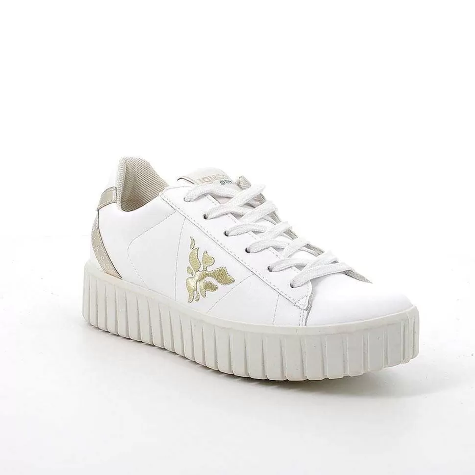 White-Platinum Women'S Sneakers-Igi&Co New
