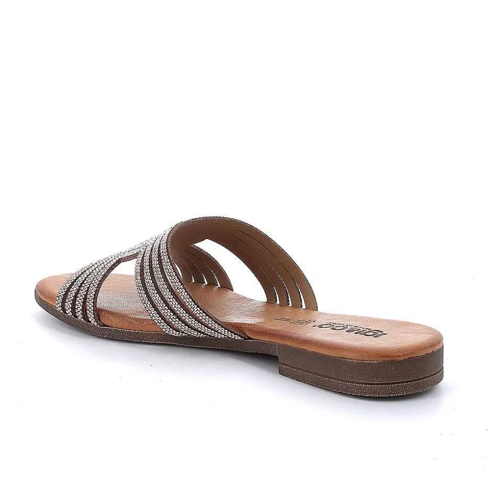 Women'S Leather Sandals Tan-Igi&Co Fashion