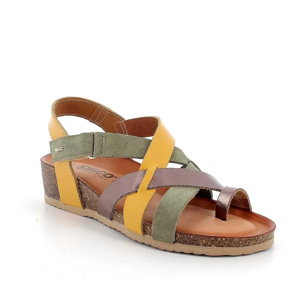 Yellow-Sage Women'S Leather Flip-Flop Sandals-Igi&Co Fashion
